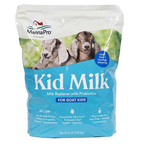 Manna Pro Milk Replacer with Probiotics for Goat Kids | High in Protein to Support Growth | Supports Gut Health and Digestion | 8lbs