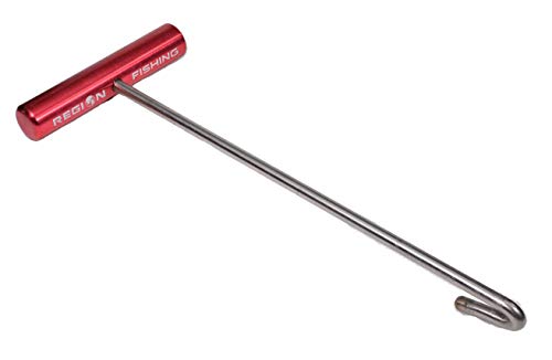 Heavy Duty Saltwater Fish Hook Remover | Aluminum and Stainless Steel Dehooker | 10" Long (Red)