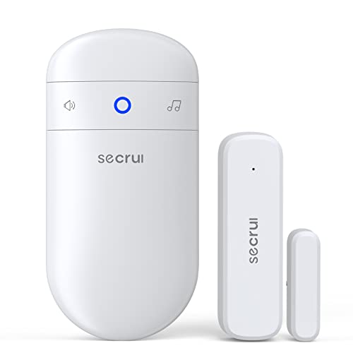 SECRUI Door Chime, Wireless Door Alarm Sensor with 400ft Range 52 Chimes Adjustable Volume Mute Mode LED Indicators  Door Ringer for Opening  Door Open Alert for Home/Business/Office/Store