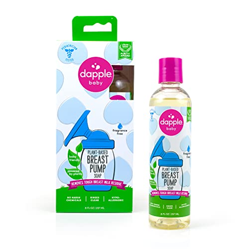 Dapple Baby Breast Pump Soap, 8 Fl Oz Bottle, Fragrance Free, Plant Based & Hypoallergenic Liquid Soap - Easy Rinse Formula Removes Milk Residue & Leaves No Taste