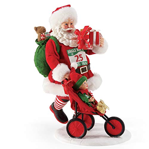 Department 56 6006029 Possible Dreams Santas Sports and Leisure Jingle Run Figurine, 10.5 Inch, Multicolor