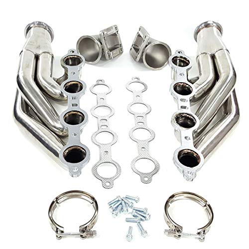 Exhaust Header Manifold For Chevrolet LS1 LS6 LSX V8 Turbo+2 x Elbows T3 T4 To V Band 3.0