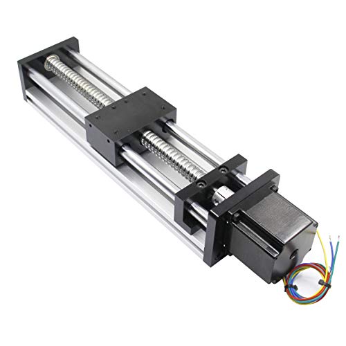 Befenybay 200mm Effective Travel Length Double Optical Axis Guide Ballscrew SFU1605 with NEMA23 Stepper Motor for DIY CNC Router Parts X Y Z Linear Stage Actuator and 3D Printer