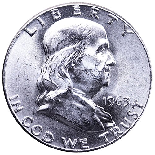 1963 Beautiful Brilliant Uncirculated Franklin Half 90% Silver Coin 1/2 BU