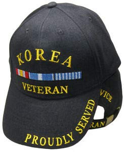 JumpingLight Korea Korean War Veteran Proudly Served Embroidered Hat Black Hat Cap EE 0508 for Home, Official Party, All Weather Indoors Outdoors