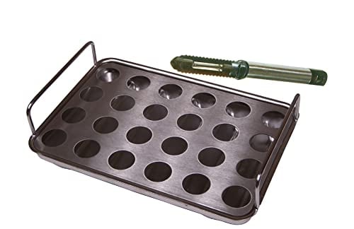 King Kooker Model 24VJR Stainless Steel Jalapeno Rack and Cooking Tray with Corer Tool Small