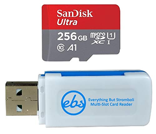 SanDisk 256GB UHS-I Ultra Micro SD Card for LG Phone Works with LG Velvet 5G, LG K92 5G, LG V60 ThinQ 5G (SDSQUA4-256G-GN6MN) Bundle with (1) Everything But Stromboli SD & MicroSDXC Memory Card Reader