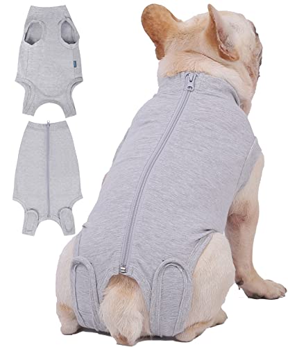 Caslfuca Dog Surgery Recovery Suit - After Spay, Abdominal Wounds Post Surgical Recovery, Anti Licking Breathable Dog Onesies for Small, Medium & Large Pet, Alternative Bandages Cone E-Collar