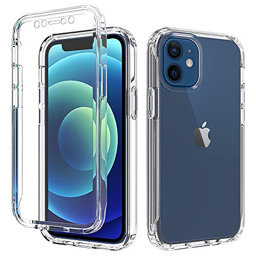 iPhone 12 Mini Case, LABILUS 360 Full-Body Heavy Duty Crystal Solid Bumper Protective Cover Case with Screen Protector for iPhone 12 Mini (5.4 inch) - Clear