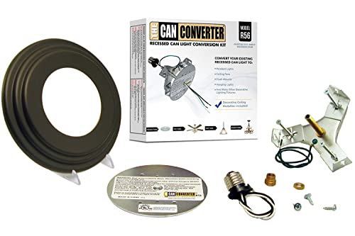 The Can Converter R56 Recessed Can Light Conversion Kit Includes Beveled Decorative Medallion Compatible with 5"&6" Recessed Can 50Lb Light Fixture Load Rating 35Lb for Ceiling Fans(Oil Rubbed Bronze)