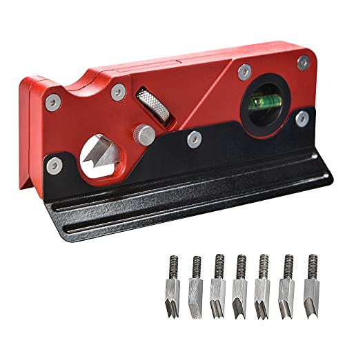 Chamfer Plane for Wood - Edge Corner Flattening Tool with Auxiliary Locator, Woodworking Hand Planer for Quick Edge Planing and radian Corner Plane Trimming (Red)