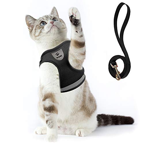 Supet Cat Harness and Leash Set for Walking Cat and Small Dog Harness Soft Mesh Harness Adjustable Cat Vest Harness with Reflective Strap Comfort Fit for Pet Kitten Puppy Rabbit