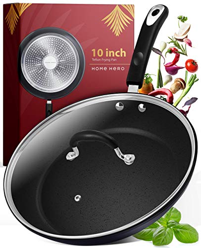 Frying Pan with Lid - 10 Inch Frying Pans Nonstick Skillet Pan Nonstick Frying Pan Skillets Nonstick with Lids Non Stick Pan Cooking Pan Fry Pan Nonstick Pan with Lid Skillet with Lid Non Sticking Pan