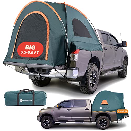 WISE MOOSE Truck Bed Tent - Fits Truck Tents for Camping 6.3-6.5 ft Bed, Waterproof & Windproof Pickup Truck Tent 6.5 Foot Bed, Sturdy Truck Bed Camper Shell with Carry Bag