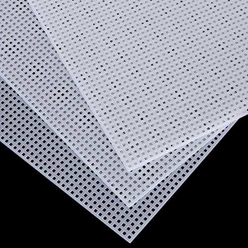 LANIAKEA 30 Pieces Mesh Plastic Canvas Sheets 10.2x13.2 Inch Plastic Clear Mesh Canvas Sheets for Embroidery Acrylic Yarn Crafting, Knit and Crochet DIY Projects