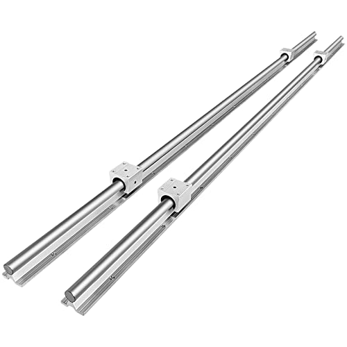 OrangeA Linear Rail 2PCS SBR16-2000mm,Linear Guide 2xLinear Guide Rails and 4X Square Type Carriage Bearing Blocks,CNC Rail Kit