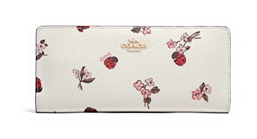 Ladybug Floral Leather Slim Wallet