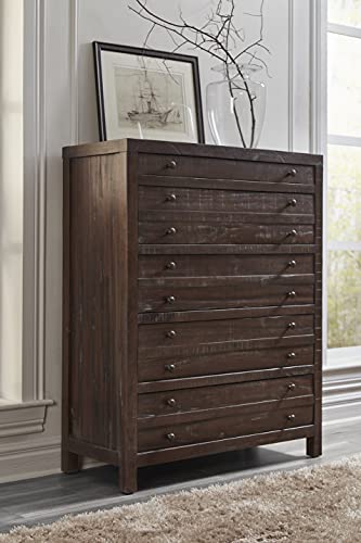 Modus Furniture Townsend Solid Wood 5-Drawer Chest, Java