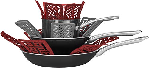 Cuisinart Pot and Pan Protectors, Set of 5 - Durable Felt Pan Separators & Pot Protectors for Stacking Cookware for Storage or Transport - Non-Slip Pot Protector Pads Help Avoid Scratches & Scrapes