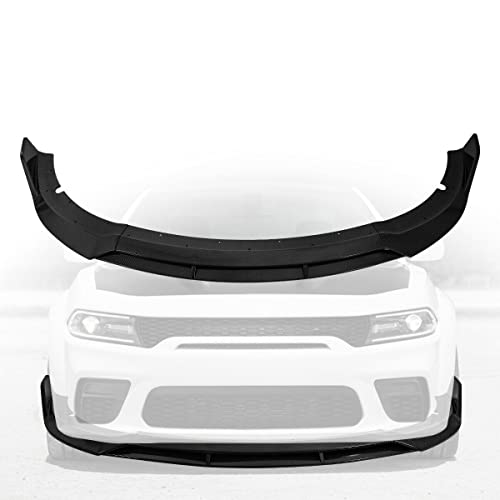 Neopaftu 4PCS Front Bumper Lip Compatible with Dodge Charger 2015-2022 SRT Style Splitter Cover Trim Spoiler Diffuser Deflector (4PCS Carbon Fiber Style)