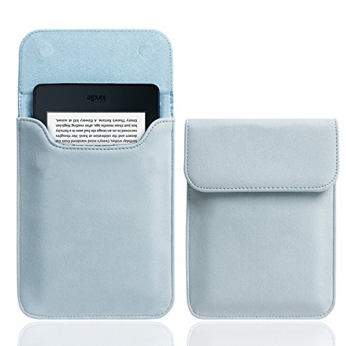 WALNEW 6 Inch Sleeve for All-New Kindle 2022/Kindle 2019/Kindle Paperwhite (Not 6.8 Inch)/Kindle Voyage/Kindle (8th Gen, 2016)/Kindle 4/5/Kindle Touch Protective Pouch Bag Case Cover, Light Blue