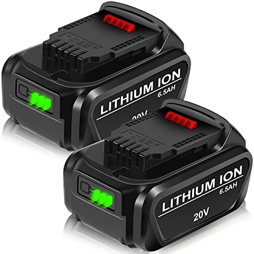 Lipop 2-Pack 6.5Ah Replacement for Dewalt 20v Battery Compatible with 20v Dewalt Batteries DCB206 DCB200 DCB204 DCB180 Cordless Power Tools