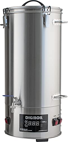 KegLand DigiBoil Electric Kettle - 35 Liters / 9.25 Gallons (110V), 1500W Power, Digital Temperature Control, Stainless Steel, Beer Brewing Machine, Water Heater, Compatible for Distillation(BE501)