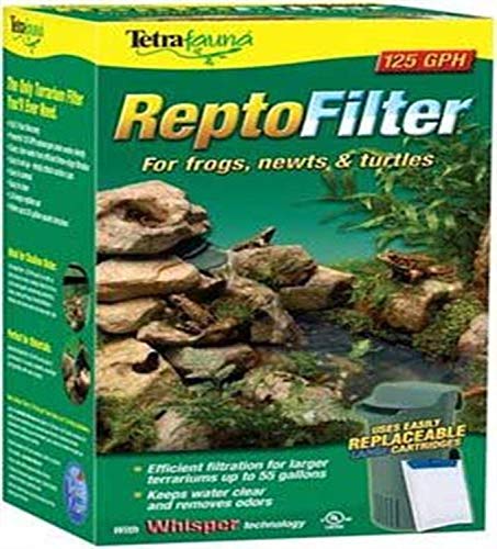 TetraFauna ReptoFilter 50 Gallons, Terrarium Filtration, Keeps Water Clear, 125 GPH, Model:26038