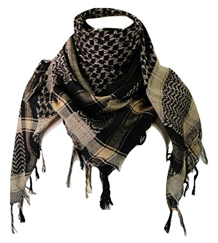 Tapp Collections Premium Shemagh Head Neck Scarf - Black/Camel