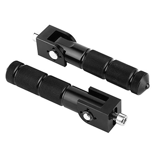 Motorcycle Foot Peg,2Pcs Universal Aluminum Pedals for Motorcycle Electric Car 8MM 90 Degree Folding Support Rod(Black)