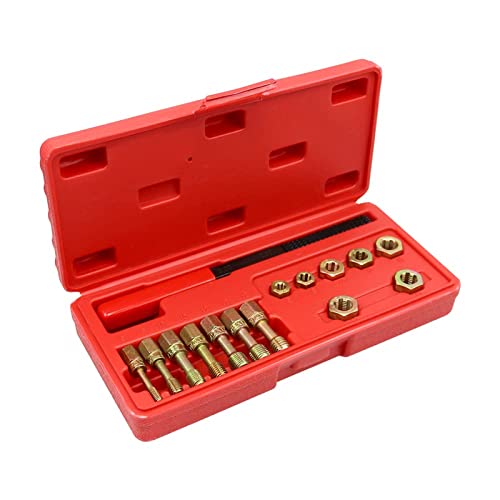 RULLINE 15-Piece Metric Thread Chaser Set Universal Thread Chaser Set 7-Piece Universal Thread Rethread Repair Tool Kit, for Repairing Damaged External and Internal Threads on Nuts, Bolts, and Studs