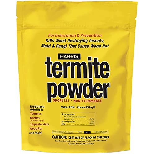 HARRIS Termite and Carpenter Ant Treatment and Mold Killer, 4lb Powder, Makes 4 Gallons Liquid Spray for Prevention and Control