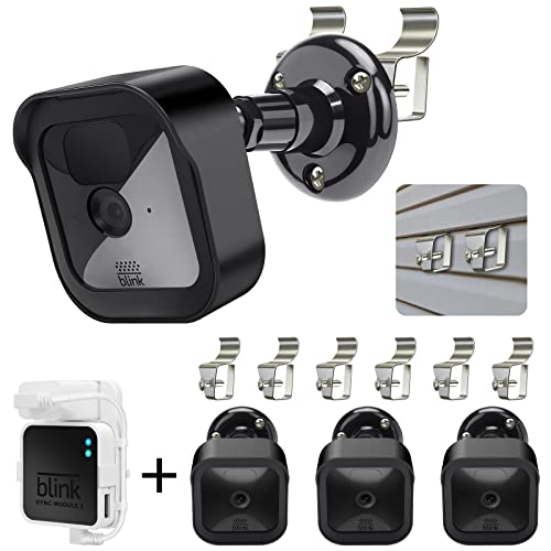 All-New Blink Outdoor Camera Housing and Vinyl Siding Mount Clips,Weatherproof Protective Cover and 360 Adjustable Mount with Blink Sync Module 2 Mount for Blink Camera Security System(3Pack)