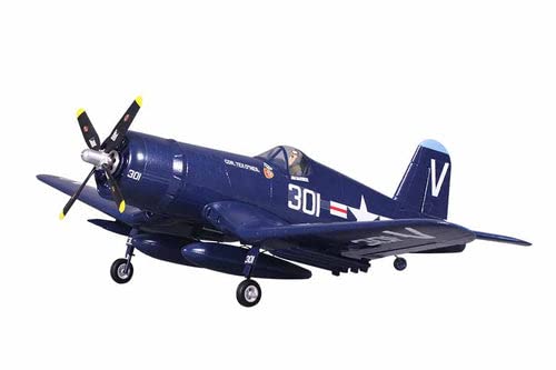 Fms Rc Plane 4 Channel Remote Control Airplane 800mm F4U Corsair V2 Blue RTF with Reflex,Rc Planes for Adults Ready to Fly (Including Transmitter,Receiver,Charger)