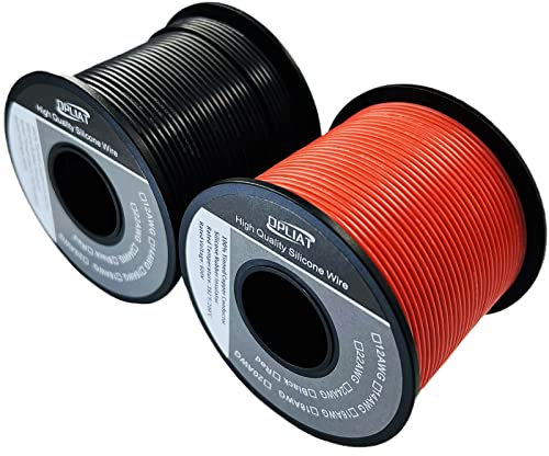 OPLIAT 18 Gauge WireRed 100ft + Black 100ftHigh Temp Silicone Wire 200 Degree C - Flexible 18 AWG Stranded Tinned Copper Hookup Wire for Electrical, Automotive, Model Car/Ship/Plane, LED Lighting