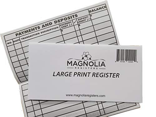 10 Pack Large Print Low Vision Checkbook Registers, 3" x 6", Check Registers for Personal Checkbooks