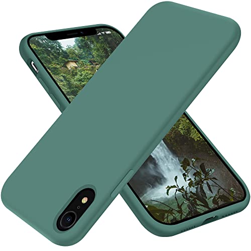 OTOFLY iPhone XR Case, [Military Grade Drop Protection] Premium Soft Liquid Silicone Rubber Full-Body Protective Bumper Case for iPhone XR 6.1 inch Pine Green