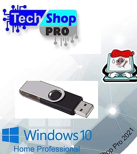 Tech-Shop-pro Compatible Windows 10 Home and profesional 32/64 Bit USB. Install To Factory Fresh, Recover, Repair and Restore Boot USB. Fix PC, Laptop and Desktop. Free Technical Support.