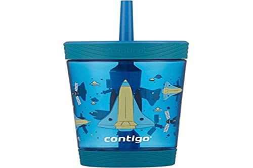 Contigo Kids Spill-Proof 14oz Tumbler with Straw and BPA-Free Plastic, Fits Most Cup Holders and Dishwasher Safe, Gummy Spaceship