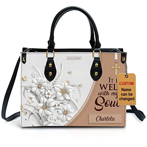 Jesuspirit Bible Bags And Totes For Women - Christian Gifts For Her, Mother's Day Gifts - Spiritual Personalized Faith Purse Gift For Women Of God - Customized Leather Church Bags