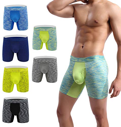 YuKaiChen Men's Pouch Underwear Performance No Ride Up Boxer Briefs 6-Pack M