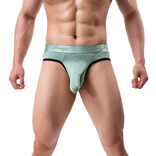 Mens Bulge Ball Pouch Underwear Sexy Boxer Briefs Underpants Bikini Shorts Trunks Thong Knickers Underpants Shorts Green L