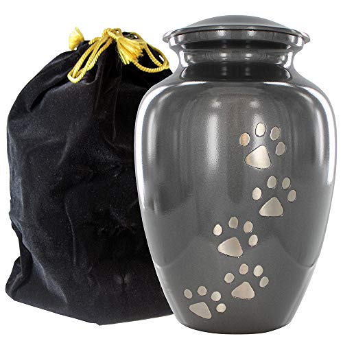 Trupoint Memorials Pet Urn for Dogs and Cats Ashes - A Loving Resting Place for Your Special Pet, Cat and Dog Urns for Ashes, Pet Cremation Urns  Grey, Small Petsupto17Lbs