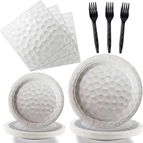 gisgfim 96 Pcs Golf Party Supplies Bundle Paper Plates Napkins Golf Sports Party Birthday Decorations Favors For Kids Serves 24