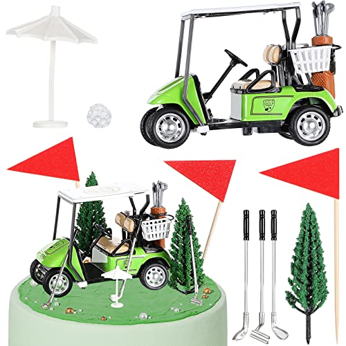 Moxweyeni 21 Pieces Golf Cake Decorations, Birthday Cake Toppers Mini Golf Cart Toy for Sport Themed Boy Girl Birthday Party Supplies