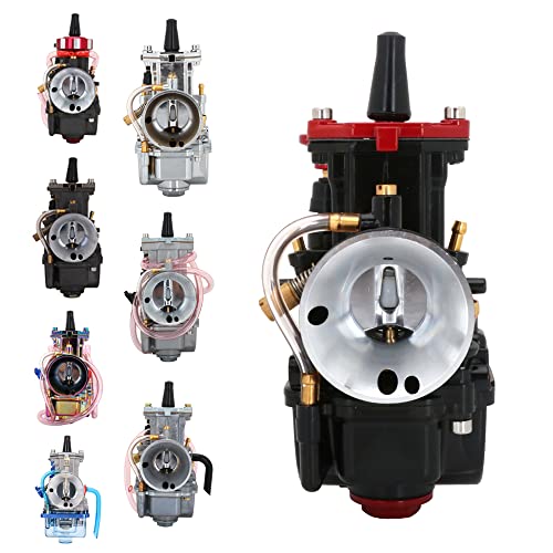 PWK 34mm Carburetor Motorcycle Power Jet Carb Racing Performance Universal For 125cc to 250cc Pit Dirt Bike Motocross Enduro On/Off Road ATV Quad Scooter Black