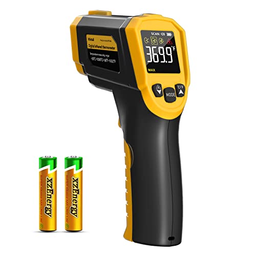Wintall Infrared Thermometer -58F ~1832F(-50C ~ 1000C), Temperature Gun for Cooking, Laser IR Surface Tool for Pizza Oven, Meat, Griddle, Engine, Accessories, with 3 Adjustable Emissivity