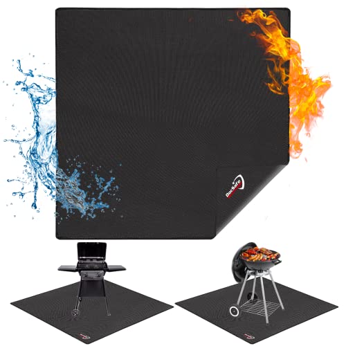 40" Square Fire Pit Mat Under Grill Mat,DocSafe Fireproof Mat 4 Layers Fire Pit Pad Protect for Deck Patio Grass Outdoor Wood Burning Fire Pit and BBQ Smoker,Portable Reusable and Waterproof,Black
