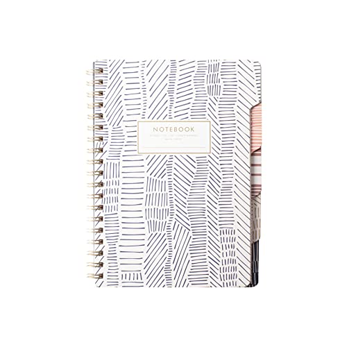 Fringe Studio Large Tab Notebook,"Tribal Lines", Flexible Paperback Cover, College Ruled, 5 Subject/Die-Cut Dividers, 7.25" X 10", 180 Lined Pages (343007), Multicolor