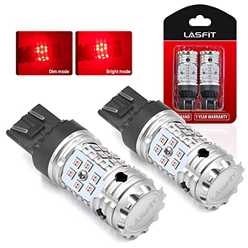 LASFIT Red 7443 LED Bulb Brake Tail Light 7444 CANBUS Ready Anti Hyper Flash Built in Resistor, Error Free, Plug and Play (2pcs)